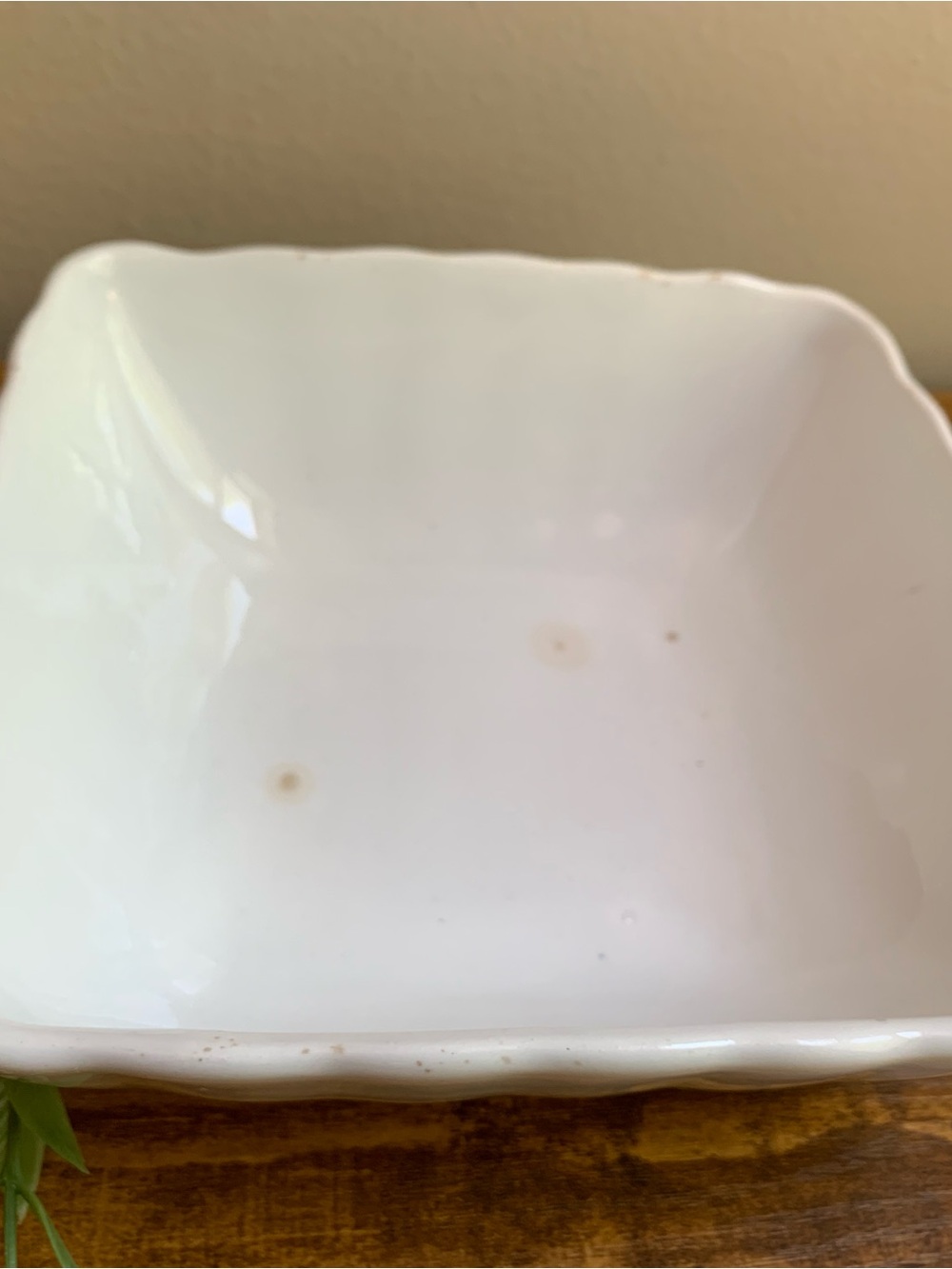Vintage Antique English Royal Ironstone China Square Scalloped Bowl - Picture 3 of 10